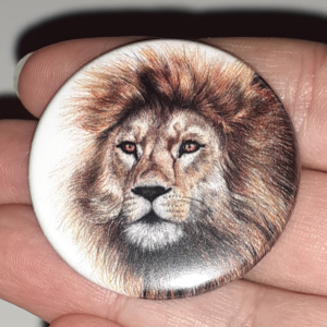 Jessy Megan badge portrait animal Lion main