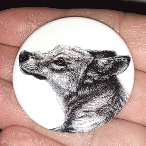 Jessy Megan badge portrait animal Loup main