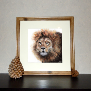 Jessy Megan print portrait animal Lion cadre