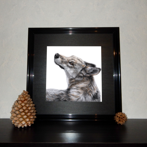 Jessy Megan print portrait animal Loup cadre