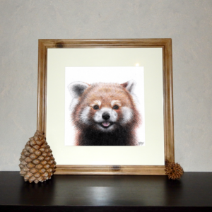 Jessy Megan print portrait animal Panda Roux cadre