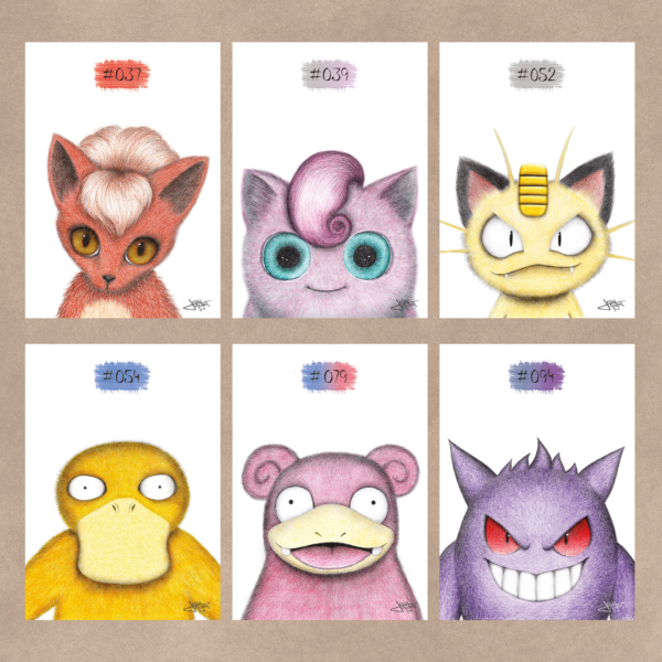 Portraits réalistes Pokémons prints