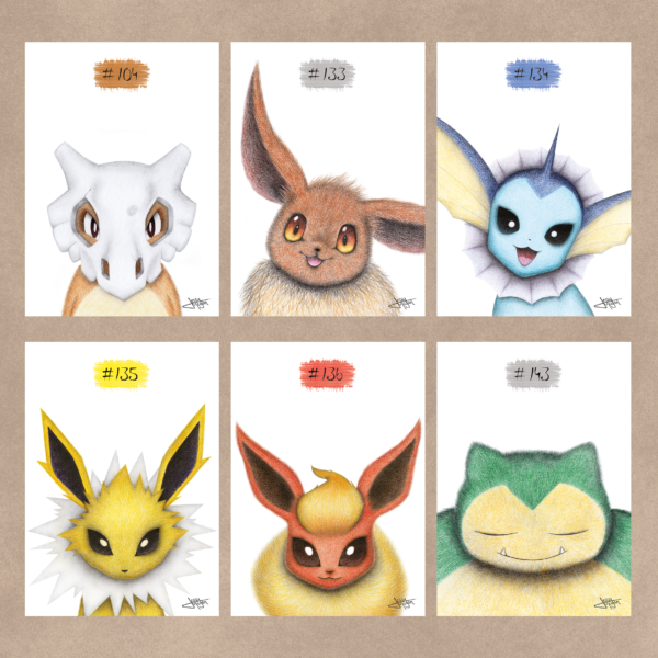 Portraits réalistes Pokémons prints