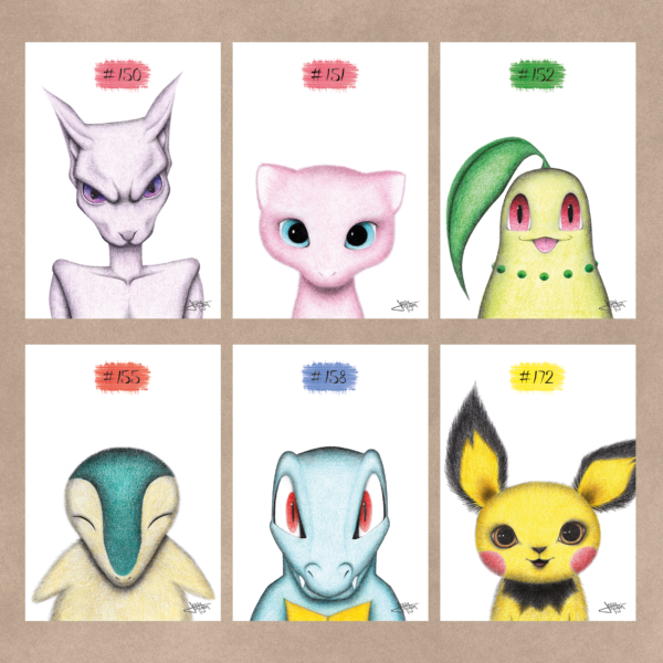 Portraits réalistes Pokémons prints