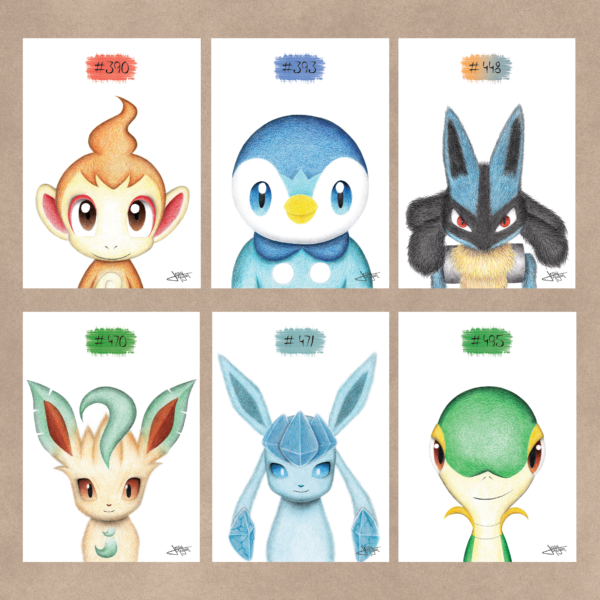Portraits réalistes Pokémons prints