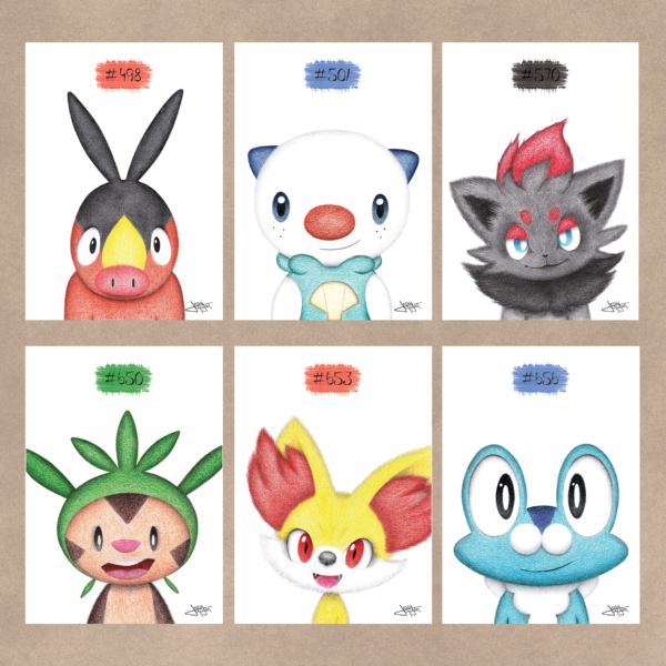 Portraits réalistes Pokémons prints