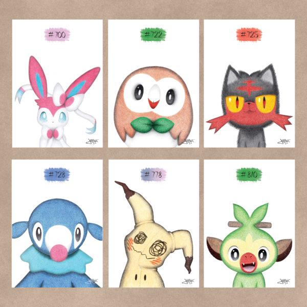 Portraits réalistes Pokémons prints