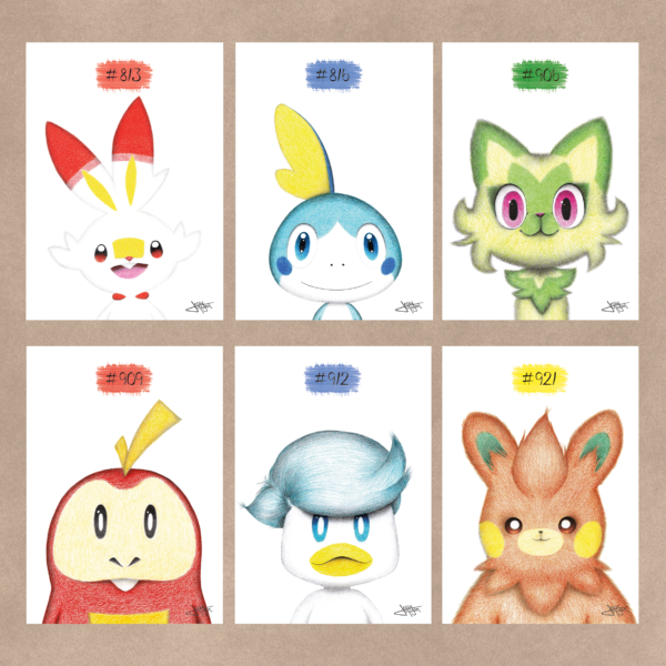 Portraits réalistes Pokémons prints