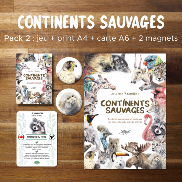 Continents Sauvages - jeu des 7 familles - pack 2