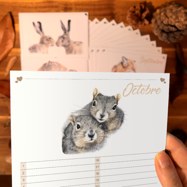 Calendrier réutilisable Love page